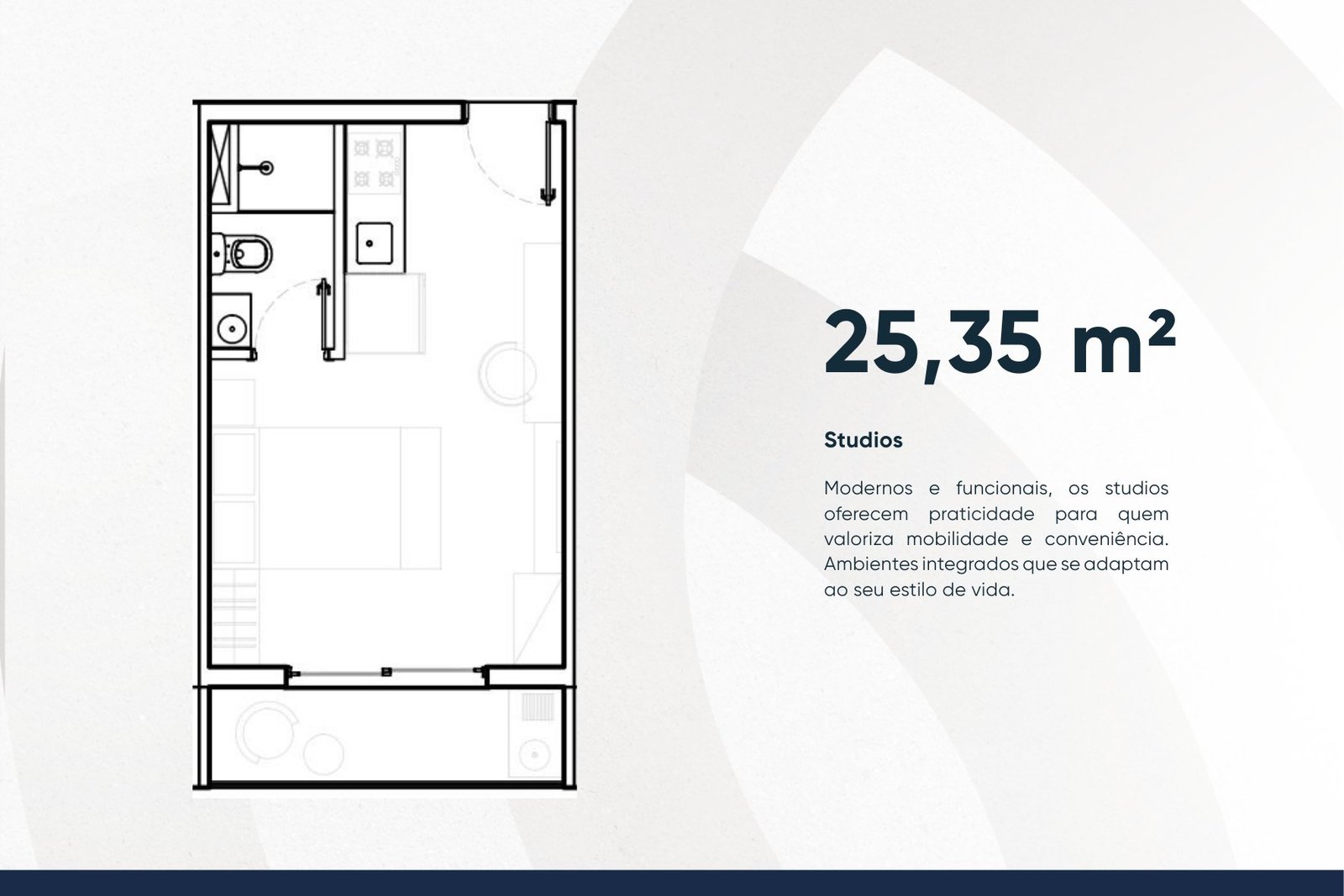 Planta do studio 25m2